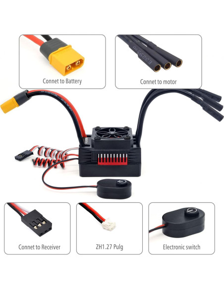 Motor Brushless Surpass Hobby 3650 4700KV + ESC 60A RC 1/10