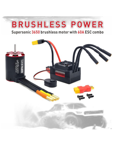 Motor Brushless Surpass Hobby 3650 4700KV + ESC 60A RC 1/10