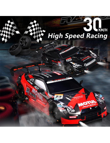 Coche RC Drift 4WD KAIMIO 1:16 30KM/H con Luces LED