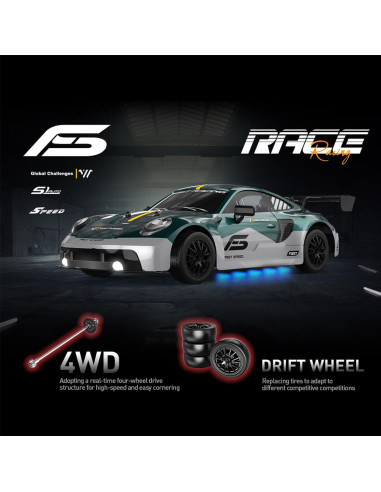 Coche RC Drift 4WD KAIMIO 1:16 30KM/H con Luces LED