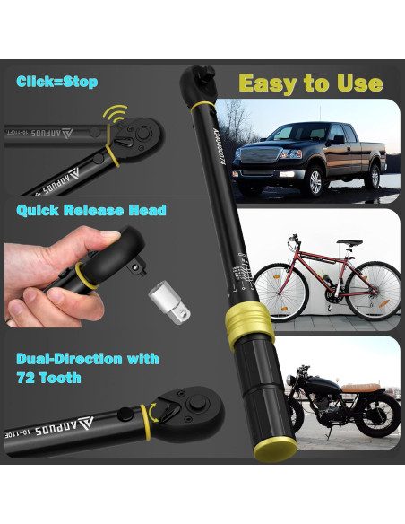 Juego de Llaves de Torque ANPUDS 5 Piezas 1/4 3/8 1/2