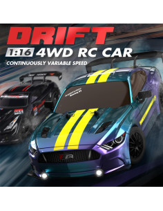 Coche RC Drift 1:16 KAIMIO 4WD 30KM/h con Luces LED 2