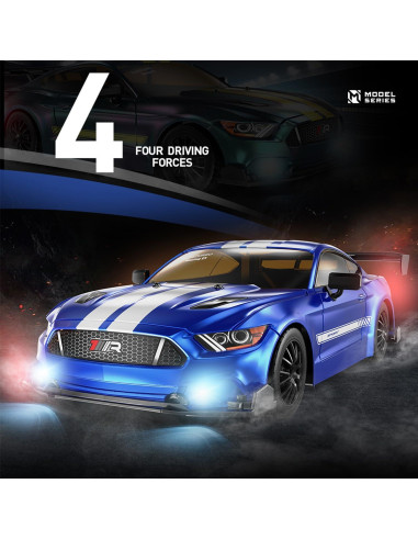 Coche RC Drift 1:16 KAIMIO 4WD 30KM/h con Luces LED