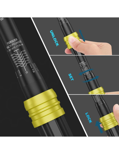 Llave de Torque ANPUDS 1/4" 20-240 in.lb / 2.3-27.1 Nm