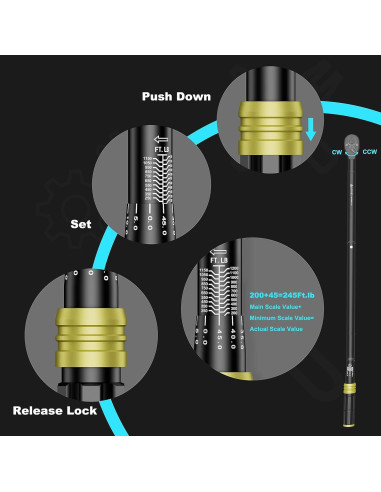 Llave de Torque 1 Pulgada ANPUDS 200-1200 Nm Doble Dirección