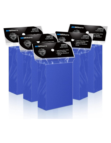 500 Fundas de Cartas Mlikero Azul Mate - Protección MTG