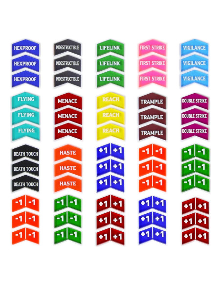 60 Contadores MTG Coloridos - Tokens de Palabras Clave