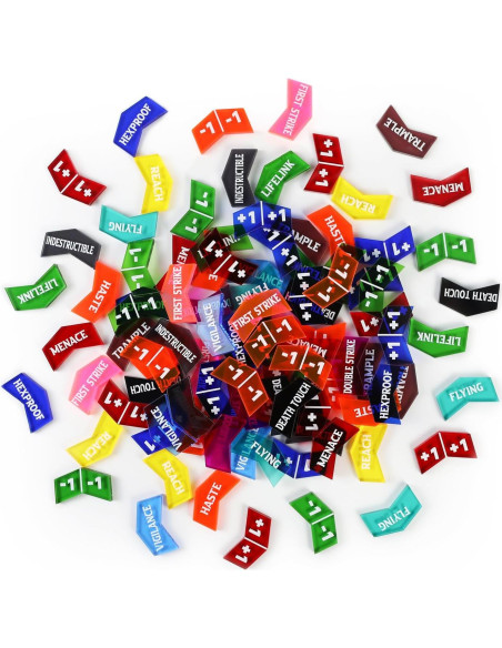 60 Contadores MTG Coloridos - Tokens de Palabras Clave