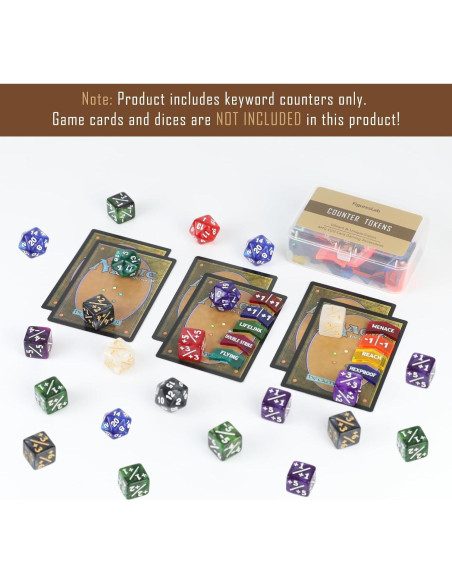 60 Contadores MTG Coloridos - Tokens de Palabras Clave