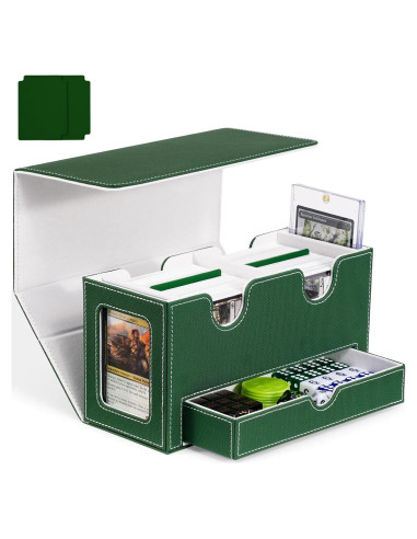 Caja de Barajas UAONO Doble para 200+ Cartas Verde Blanco