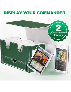 Caja de Barajas UAONO Doble para 200+ Cartas Verde Blanco 2