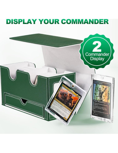 Caja de Barajas UAONO Doble para 200+ Cartas Verde Blanco