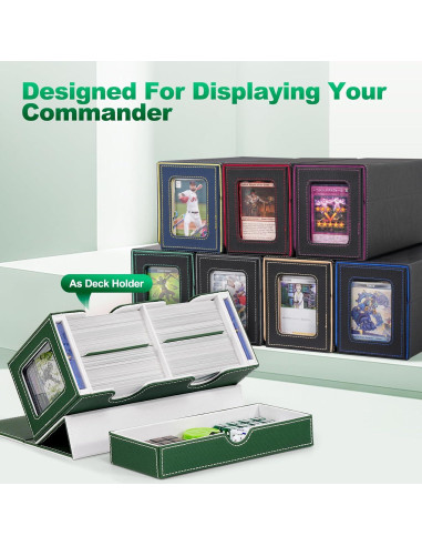 Caja de Barajas UAONO Doble para 200+ Cartas Verde Blanco