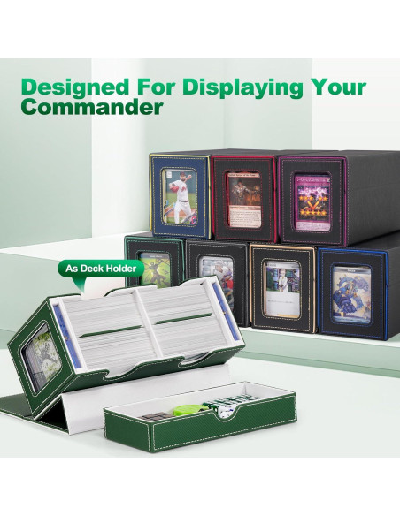 Caja de Barajas UAONO Doble para 200+ Cartas Verde Blanco