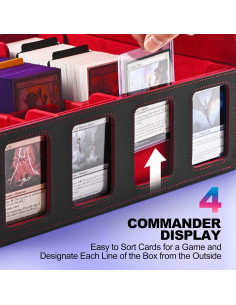 Caja de Almacenamiento de Cartas UAONO 2400+ Divisores Negro/Rojo 2