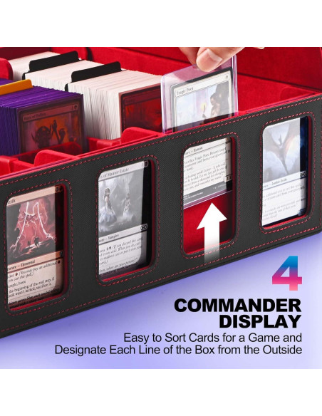 Caja de Almacenamiento de Cartas UAONO 2400+ Divisores Negro/Rojo Caja de Almacenamiento de Cartas UAONO 2400+ Divisores Negro/Rojo