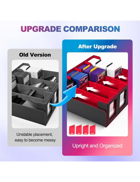 Caja de Almacenamiento de Cartas UAONO 2400+ Divisores Negro/Rojo Caja de Almacenamiento de Cartas UAONO 2400+ Divisores Negro/Rojo
