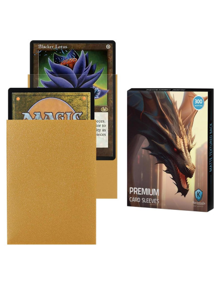 Fundas para cartas MTG Katomula 300CT doradas mate Fundas para cartas MTG Katomula 300CT doradas mate