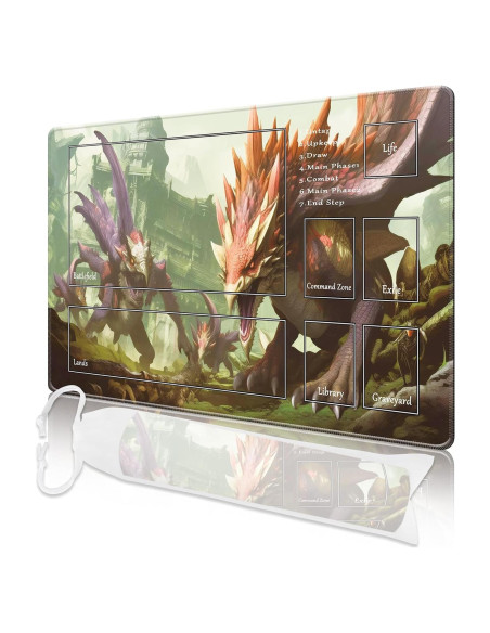 Tapete de Juego MTG Cyaboyibo Dinosaurios 60x35 cm con Bolsa
