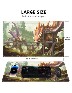 Tapete de Juego MTG Cyaboyibo Dinosaurios 60x35 cm con Bolsa 2