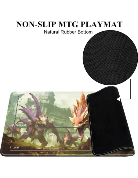 Tapete de Juego MTG Cyaboyibo Dinosaurios 60x35 cm con Bolsa