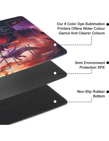 Tapete de Juego MTG Cyaboyibo Dinosaurios 60x35 cm con Bolsa