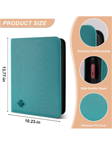 Álbum de Tarjetas TiopLior 432 Bolsillos Verde Azulado