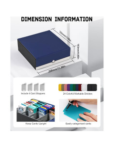 Caja de Almacenamiento de Cartas ZLCA 3000+ Azul y Blanco 2