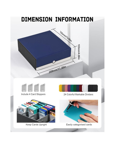 Caja de Almacenamiento de Cartas ZLCA 3000+ Azul y Blanco
