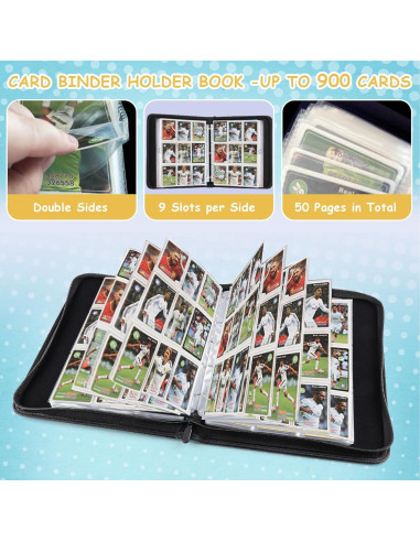 Carpeta de Tarjetas Foalgo 9 Bolsillos 720 Tarjetas Azul