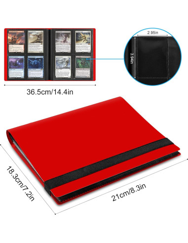 Carpeta de Tarjetas TiopLior 160 Bolsillos Rojo