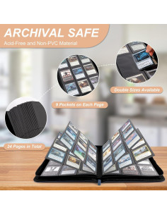 Carpeta de Tarjetas TiopLior 9 Bolsillos Azul 432 Espacios 2