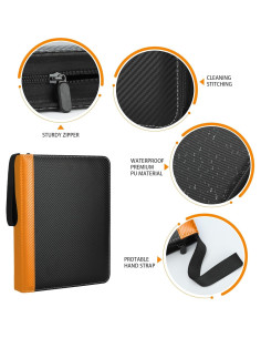 Carpeta de Tarjetas TCGUARD 900 Bolsillos Naranja 2