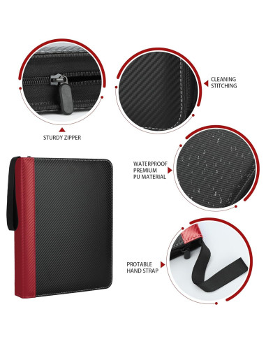 Carpeta de Tarjetas TCGUARD 900 Bolsillos Rojo