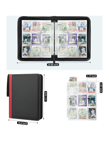 Carpeta de Tarjetas TCGUARD 900 Bolsillos Rojo