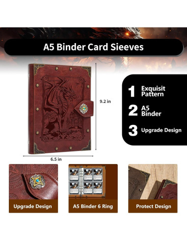 Carpeta de Tarjetas DDFE DUROTAN 30 Páginas Vintage Rojo