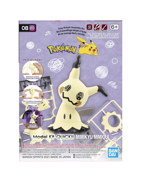 Kit de Modelo Pokémon Mimikyu Bandai 13 Piezas Rápido Kit de Modelo Pokémon Mimikyu Bandai 13 Piezas Rápido