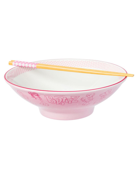 Cuenco de Cerámica Ramen Silver Buffalo Bratz 30 oz con Palillos