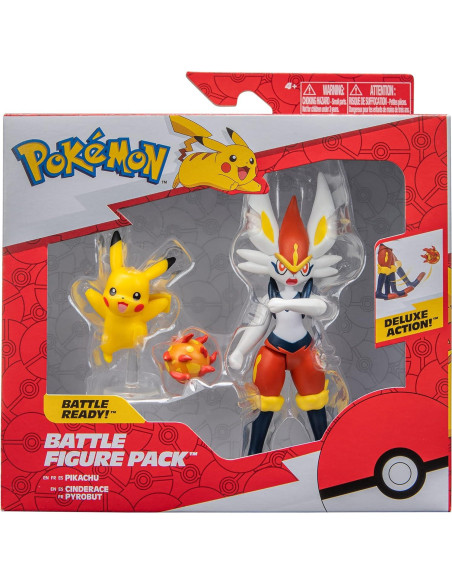 Figuras de Batalla Pokémon 2 - Cinderace y Pikachu