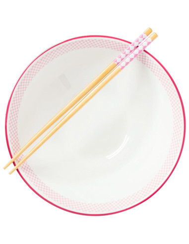 Cuenco de Cerámica Ramen Silver Buffalo Bratz 30 oz con Palillos