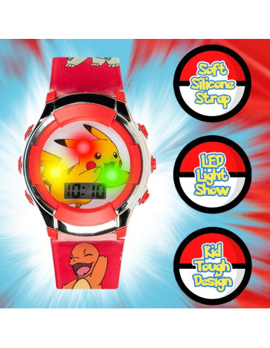 Reloj Digital Accutime Kids Pokemon Rojo Pikachu 20.57x16cm