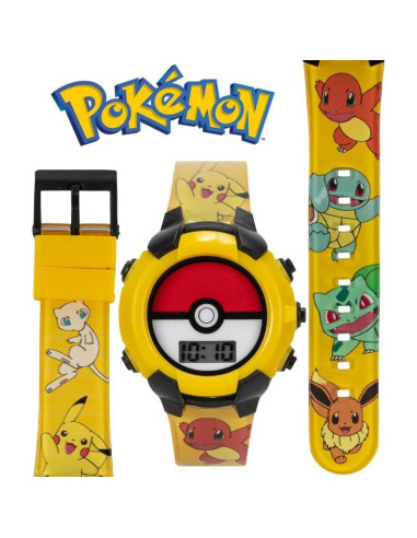 Reloj Digital Accutime Kids Pokeball Amarillo 18,4x11,5cm