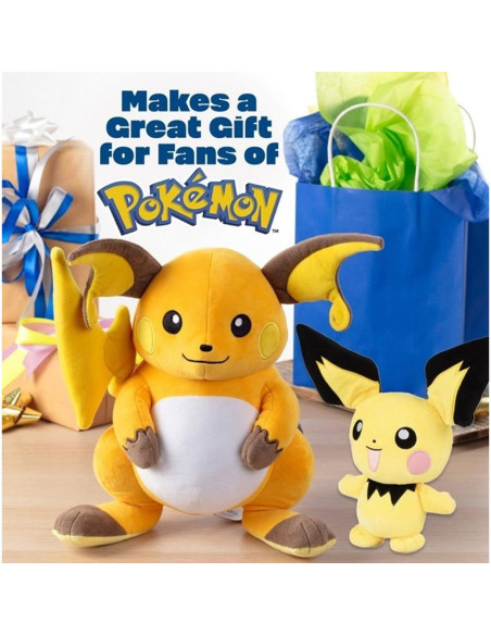 Set de Peluches Pokémon Pichu Pikachu Raichu 3 Pack