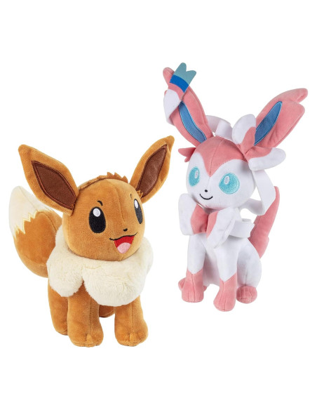 Peluche Pokemon Eevee y Sylveon 20 cm - Set Evolución