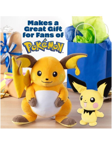 Set de Peluches Pokémon Pichu Pikachu Raichu 3 Pack