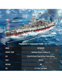 Conjunto de Bloques de Construcción Acorazado Bismarck 2081 Piezas 2