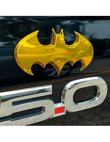Insignia 3D Batman Batwing Fan Emblems Cromo Amarillo