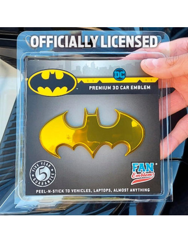 Insignia 3D Batman Batwing Fan Emblems Cromo Amarillo