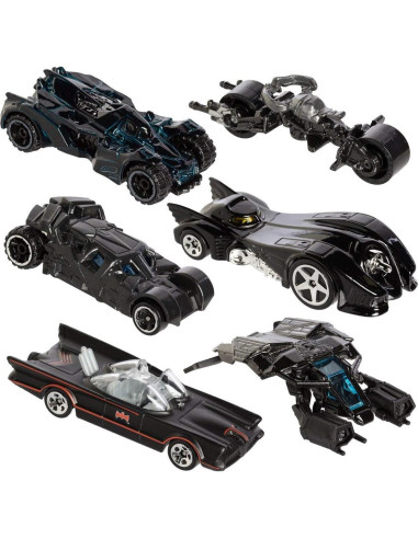 Juego de 6 Autos Diecast Hot Wheels Batman - Batmóviles