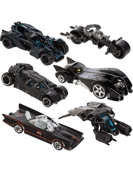 Juego de 6 Autos Diecast Hot Wheels Batman - Batmóviles Juego de 6 Autos Diecast Hot Wheels Batman - Batmóviles